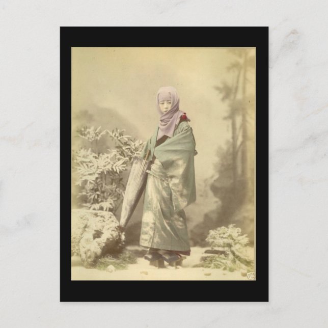 Postal Invierno de Geisha circa 1885 (Anverso)