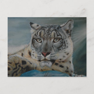 Postal invierno de leopardo de las nieves