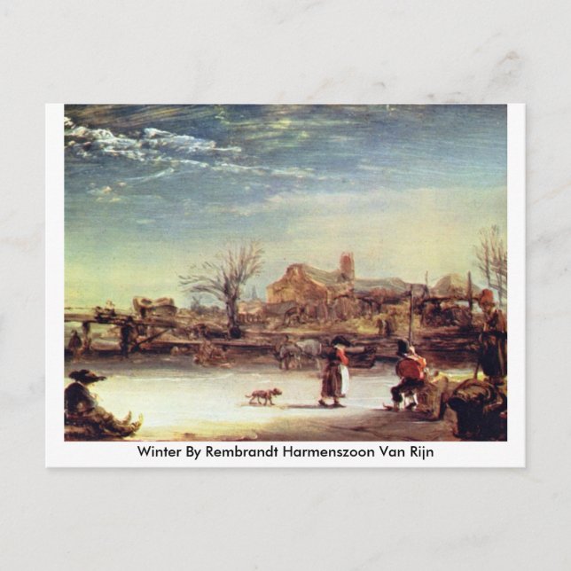 Postal Invierno De Rembrandt Harmenszoon Van Rijn (Anverso)
