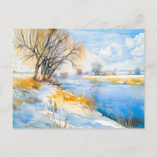 Postal Invierno dorado a orillas del río Havelland