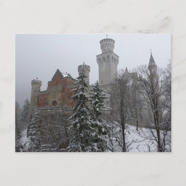Postal Invierno en el Castillo de Neuschwanstein (Anverso)