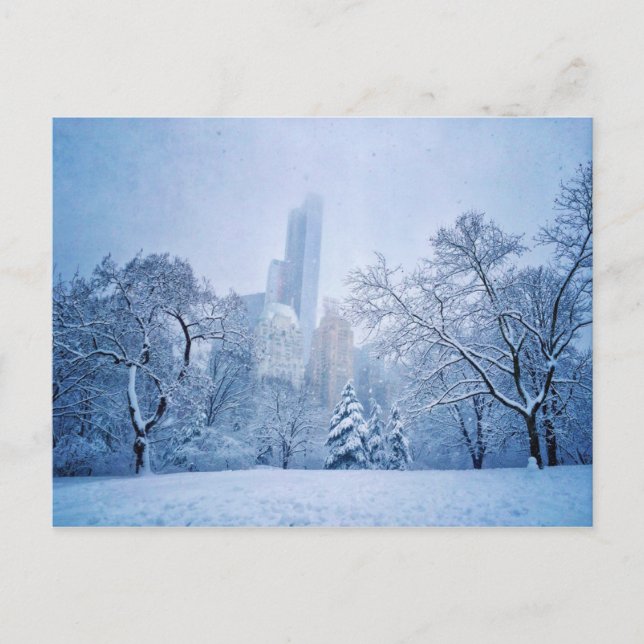 Postal Invierno en el Parque Central de Nueva York (Anverso)