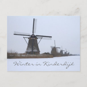 Postal Invierno en Kinderdijk, sitio de la Unesco