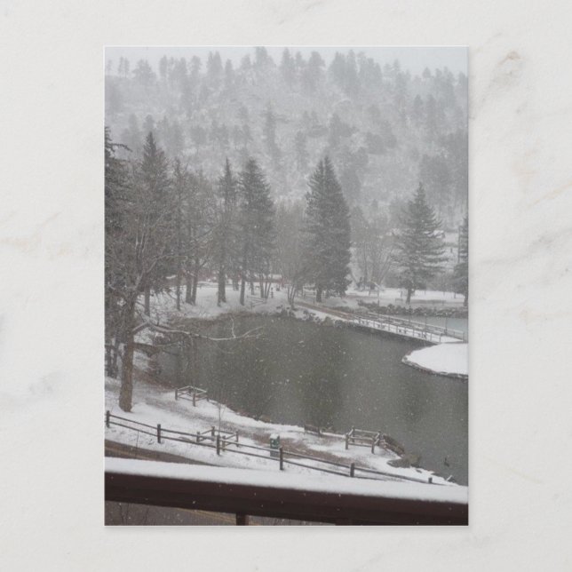 Postal Invierno en las Cataratas de la Montaña Verde, Col (Anverso)