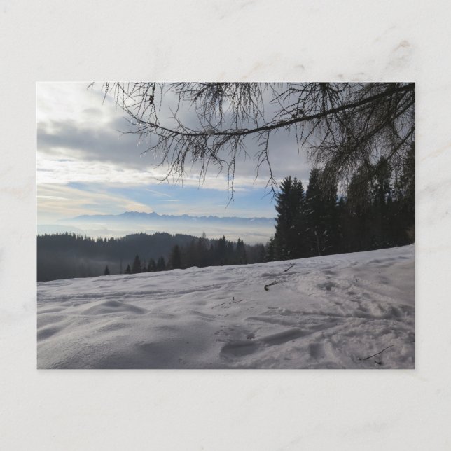 Postal Invierno en las montañas de Gorce (Anverso)