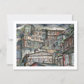 Postal Invierno en los cerros de Valparaíso 