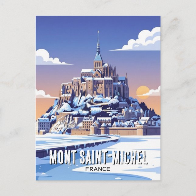 Postal Invierno en Mont Saint-Michel (Anverso)