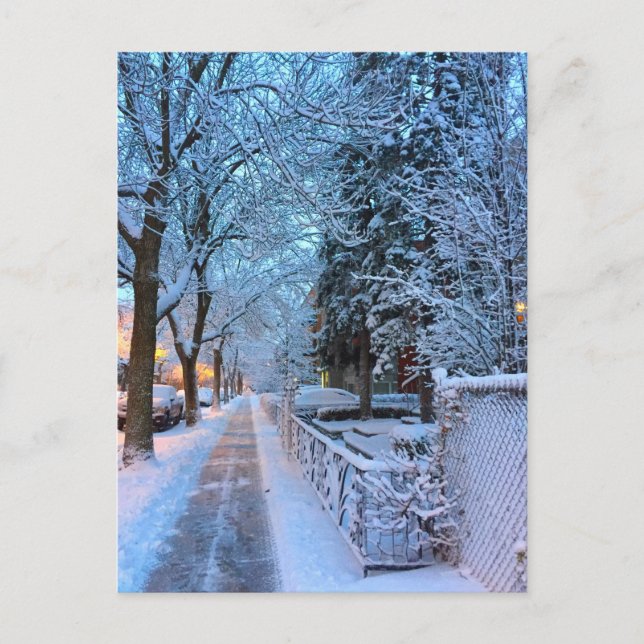 Postal Invierno en Montreal (Anverso)