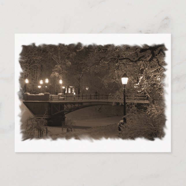 Postal Invierno en tonos sepia (Anverso)