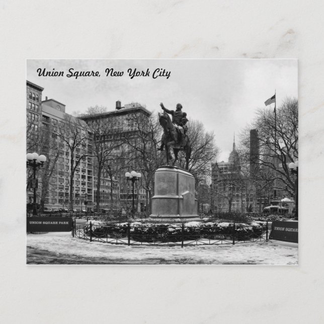 Postal Invierno en Union Square 001 Black White 2002 de N (Anverso)