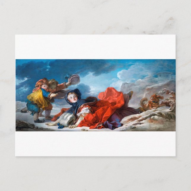 Postal Invierno, Fragonard (Anverso)