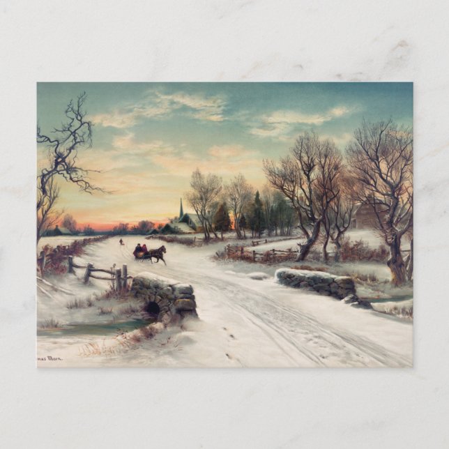 Postal Invierno vintage (Anverso)