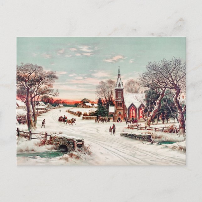 Postal Invierno vintage (Anverso)