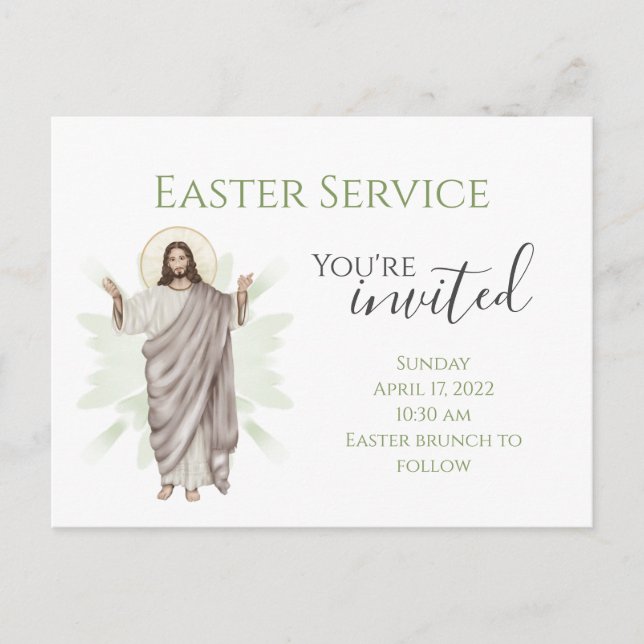 Postal Invitan a la Iglesia de Pascua (Anverso)