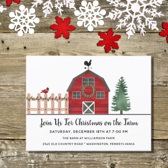 Postal Invitan a navidades a la fiesta de feriado rústico (Subido por el creador)