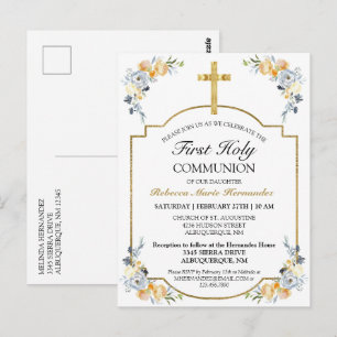 Postal Invocación a la Santa Comunión de la Cruz del Oro