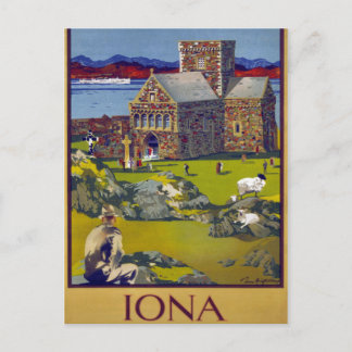 Postal Iona Scotland Vintage Travel Poster restaurado
