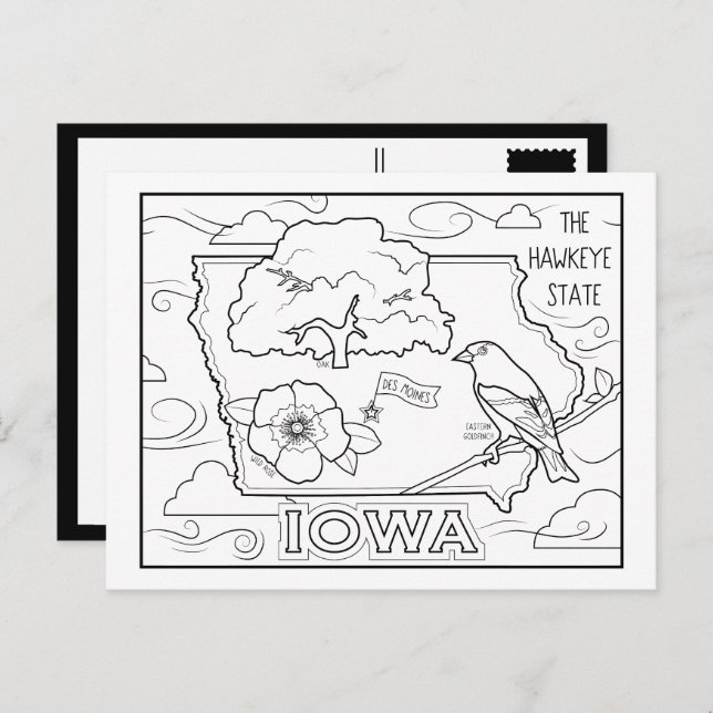 Postal iowa colorea mi collage (Anverso / Reverso)