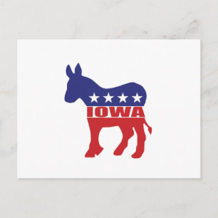Postal Iowa Democrat Donkey