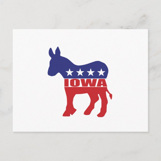 Postal Iowa Democrat Donkey (Anverso)
