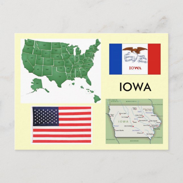Postal Iowa, EE.UU. (Anverso)