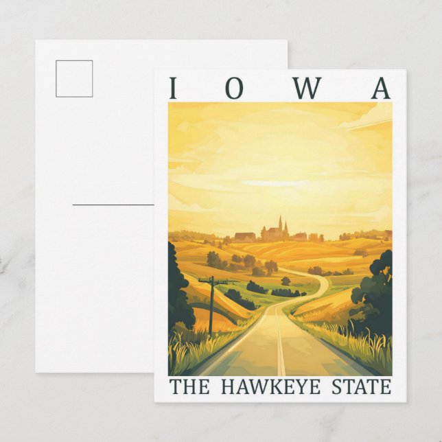 Postal Iowa Estado de Hawkeye EE.UU. (Anverso / Reverso)