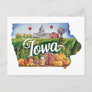 Postal Iowa Estados Unidos Cosecha de la granja de cosech