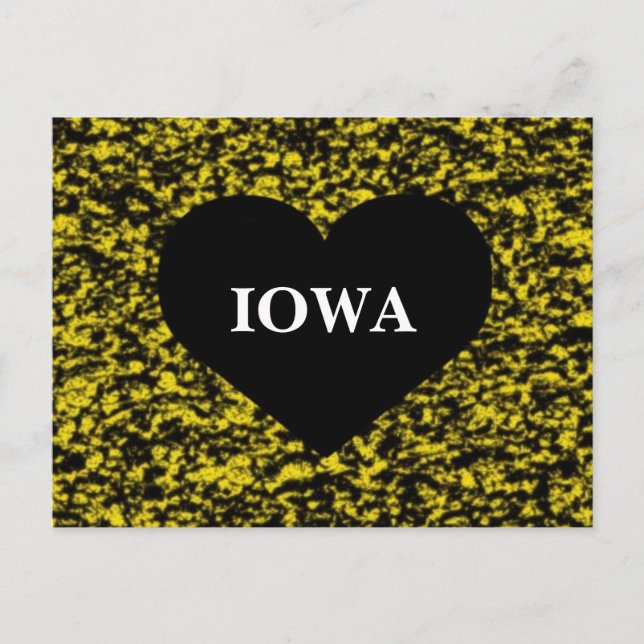 Postal Iowa Heart Yellow (Anverso)