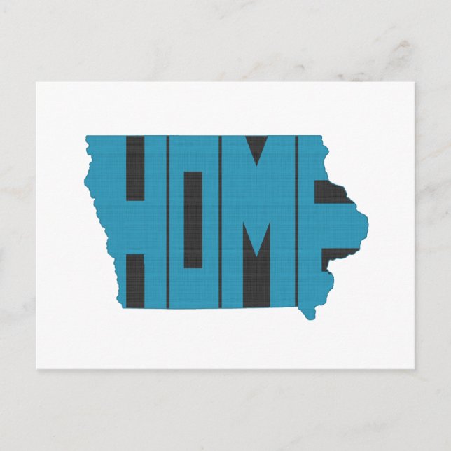 Postal Iowa Home State Blue Word Art (Anverso)