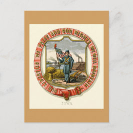 Postal Iowa Las Armas Estatales (1876)