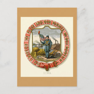Postal Iowa Las Armas Estatales (1876)