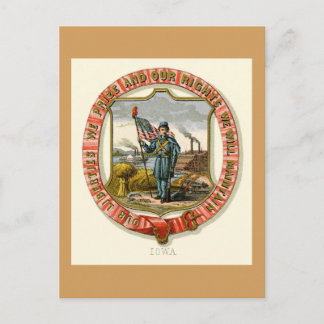 Postal Iowa Las Armas Estatales (1876)