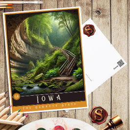 Postal Iowa | Postcarta estatal hiperrealista