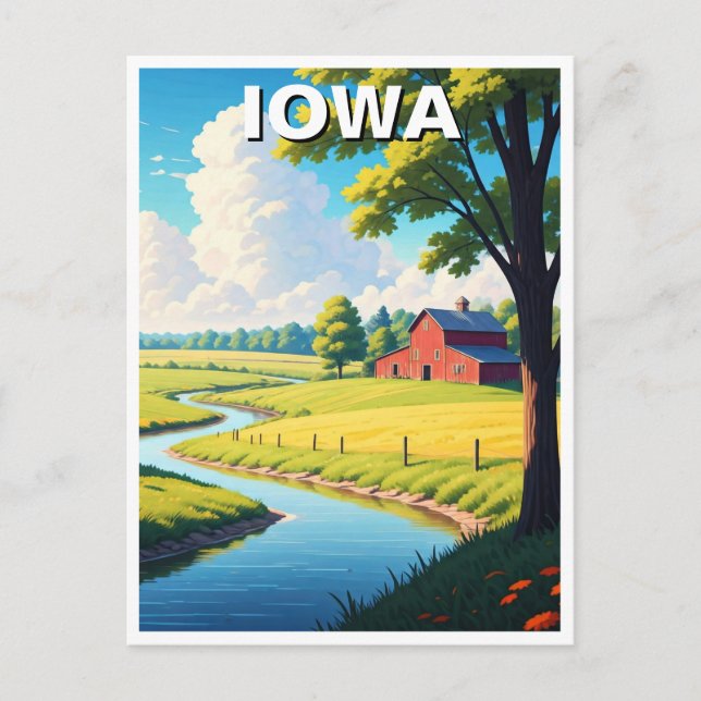 Postal Iowa Red Barn (Anverso)