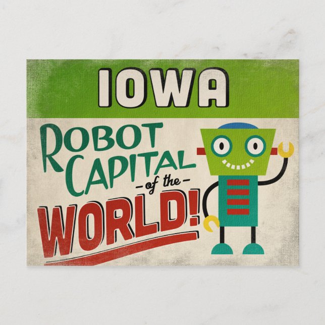 Postal Iowa Robot - Gracioso Vintage (Anverso)
