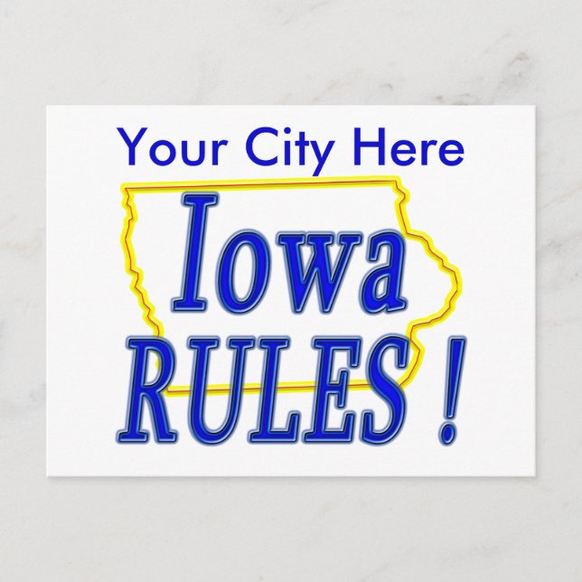 Postal ¡Iowa Rules! (Anverso)
