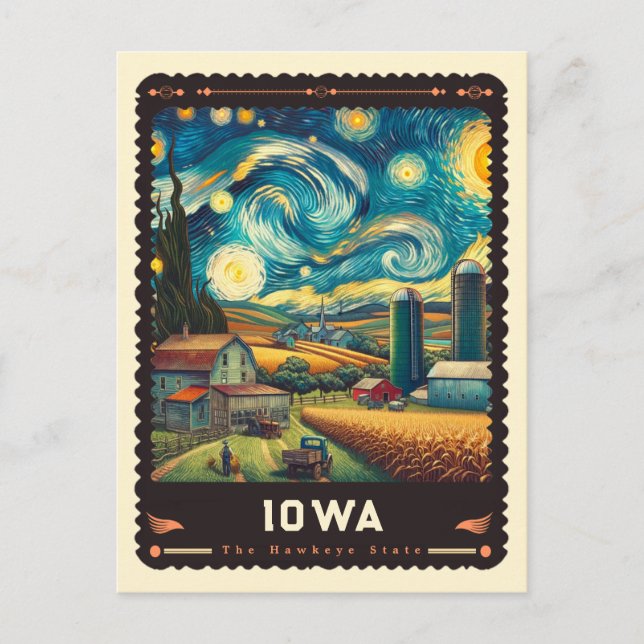 Postal Iowa | Vincent Van Gogh Inspired (Anverso)