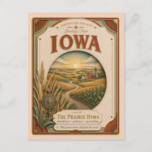 Postal Iowa Vintage Paper Cut American Arcana