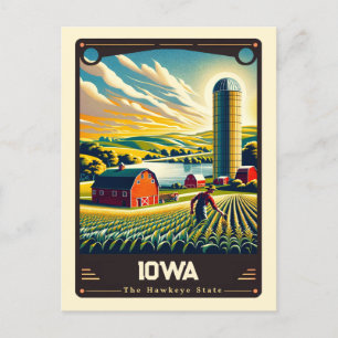 Postal Iowa   Vintage patriótico