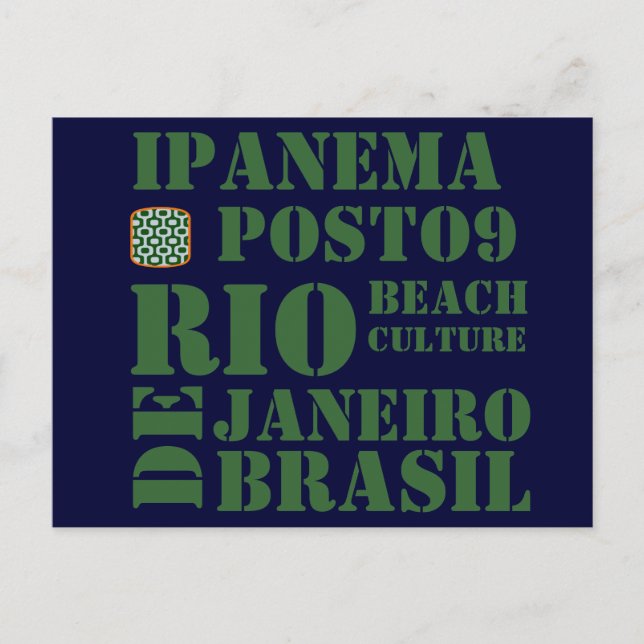 Postal ipanema posto 9, cultura de la playa (Anverso)