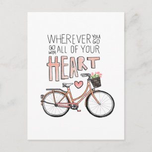 Postal Ir Con Todo Tu Corazón - Bicicleta Vintage