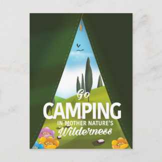 Postal Ir de camping en la naturaleza salvaje de la madre