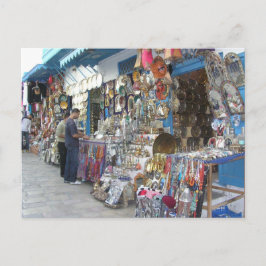 Postal ir de compras a un bazar en Túnez