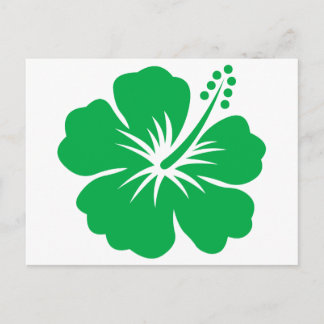 Postal Ir flor de hibiscus verde