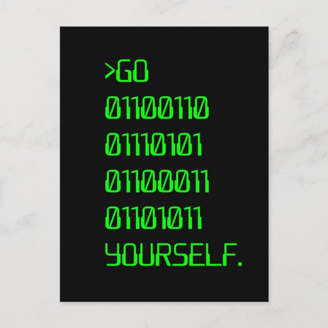 Postal Ir ( Palabra de maldición binaria ) (Anverso)