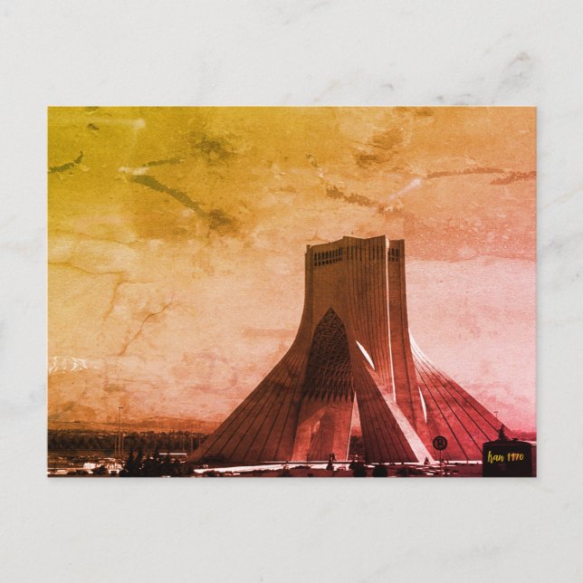 Postal Irán Antiguo Teherán Plaza Azadi (Anverso)