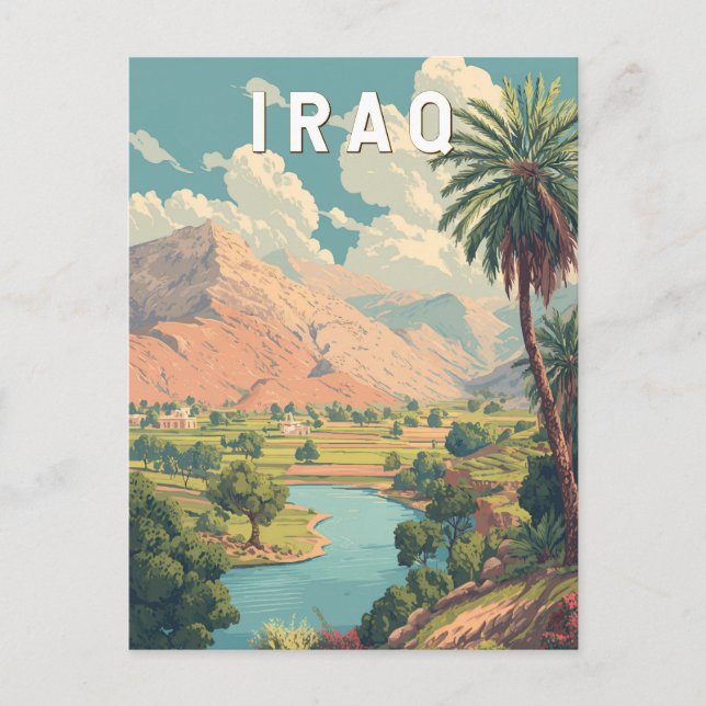 Postal Iraq Illustration Travel Art Vintage (Anverso)