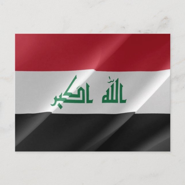 Postal Iraq - ondear banderas - (Anverso)