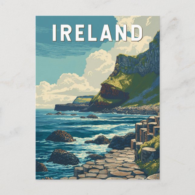Postal Ireland Illustration Travel Art Vintage (Anverso)