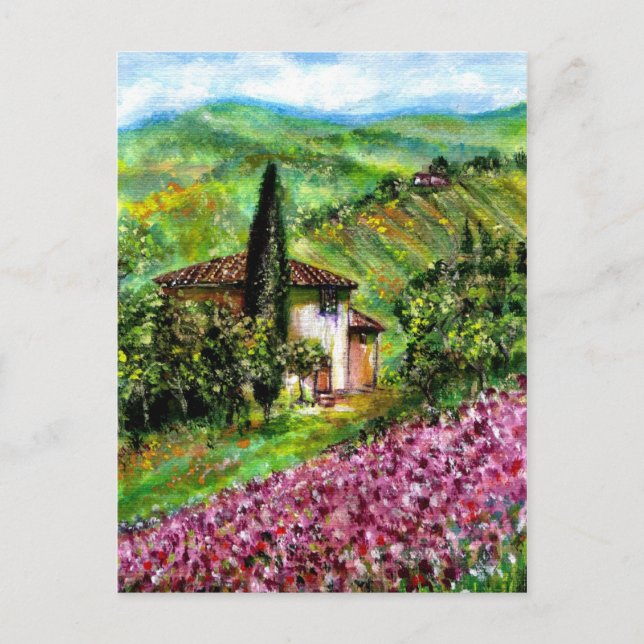 POSTAL IRIS EN EL PAISAJE DE TOSCANA (Anverso)